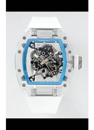 Richard Mille RM055 Caja con Zafiros Transparentes y Tourbillon Genuino Reloj Super Clone