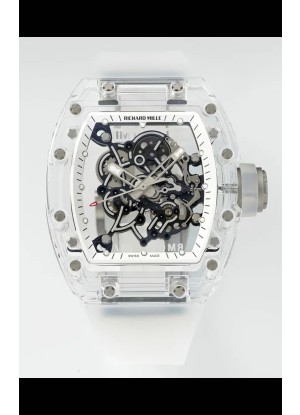 Richard Mille RM055 Caja con Zafiros Transparentes y Tourbillon Genuino Reloj Super Clone