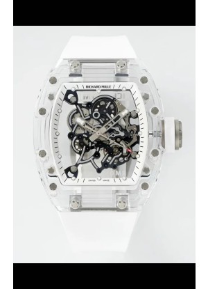 Richard Mille RM055 Caja con Zafiros Transparentes y Tourbillon Genuino Reloj Super Clone