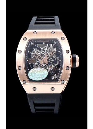 Richard Mille RM035 AMERICAS 18K Rose Gold Replica Watch in Black Strap