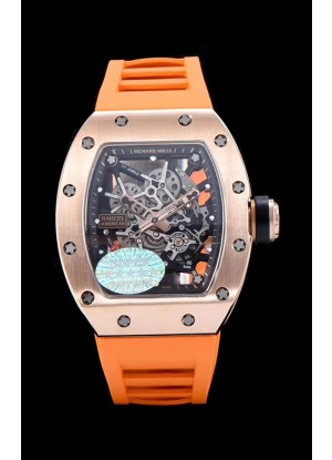 Richard Mille RM035 AMERICAS 18K Rose Gold Replica Watch in Orange Strap