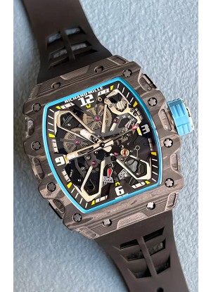 Richard Mille RM35-03 Edición Rafael Nadal Caja Fibra de Carbono Negra Reloj Réplica Espejo 1:1 Correa Negra