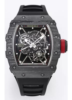 Richard Mille RM35-01 Rafael Nadal Caja de Fibra de Carbono con Genuino Tourbillon Reloj Super clone