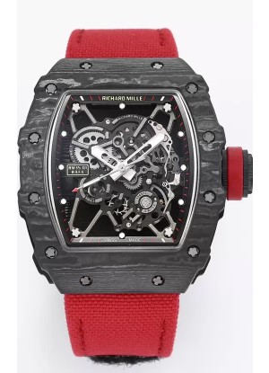 Richard Mille RM35-01 Rafael Nadal Caja de Fibra de Carbono con Genuino Tourbillon Reloj Super clone