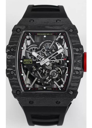 Richard Mille RM35-02 Rafael Nadal Caja de Fibra de Carbono con Genuino Tourbillon Reloj Super clone