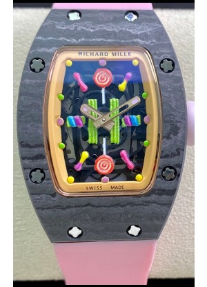 Richard Mille RM-07 Bon Bon Caja Carbono Señoras Reloj Réplica Suizo a Espejo 1:1