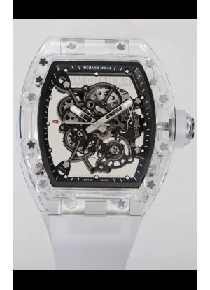 Richard Mille RM055 Caja con Zafiro Transparente con Genuino Tourbillon Reloj Super Clon