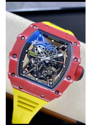 Richard Mille RM35-02 Rafael Nadal Caja de Fibra de Carobono Roja Red con Genuino Tourbillon Reloj Super Clon