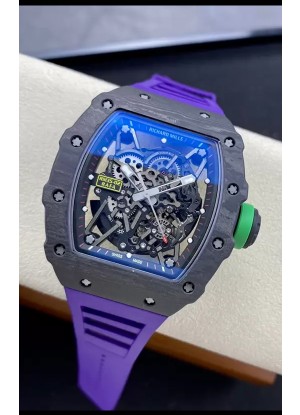 Richard Mille RM35-02 Rafael Nadal Caja de Fibra de Carbono con Tourbillon Genuino Reloj Super Clone
