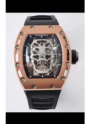 Richard Mille RM052 Skull Genuina Edición Tourbillon Caja en Oro Rosado