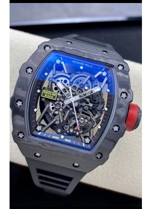 Richard Mille RM35-02 Rafael Nadal Fibra de Carbono con Tourbillon Genuino Reloj Super Clon