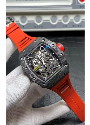Richard Mille RM35-02 Rafael Nadal Fibra de Carbono con Tourbillon Genuino Reloj Super Clon