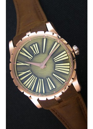 Roger Dubuis Excalibur Caja de Acero Dial Verde Reloj Réplica Suizo