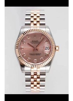Rolex Datejust 31MM Movimiento Cal.3135 Reloj Réplica Suizo Dial Champange Correa Jubilee - Reloj Ultimate Acero 904L
