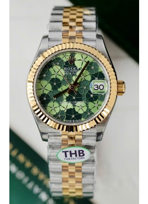 Reloj Rolex Datejust Movimiento Cal.3235 Super Clone Dos Tonos Oro Amarillo 31MM Dial con Motivo
