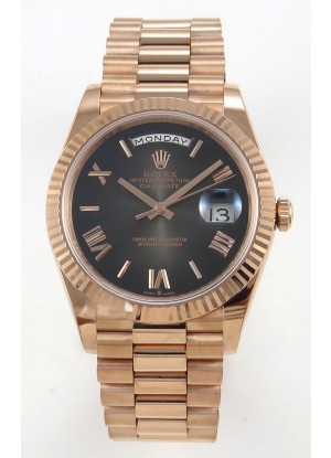 Rolex Day Date Super Clone Dial Ombre Marrón 40MM 220 Gramos Reloj Réplica Suizo