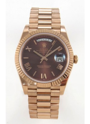 Rolex Day Date Super Clone Dial Marrón 40MM 220 Gramos Reloj Réplica Suizo