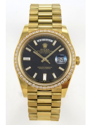 Rolex Day Date Super Clone Dial Negro 40MM 220 Gramos Reloj Réplica Suizo