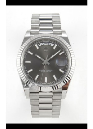 Rolex Day Date Super Clone Dial Gris 40MM 210 Gramos Reloj Réplica Suizo