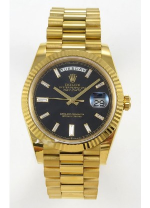 Rolex Day Date Super Clone Dial Negro 40MM 220 Gramos Reloj Réplica Suizo