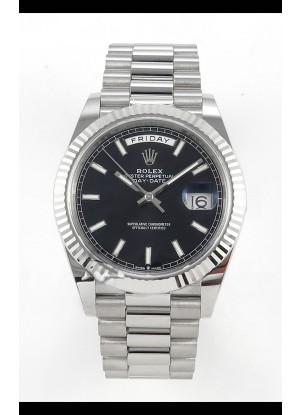 Rolex Day Date Super Clone Dial Negro 40MM 210 Gramos Reloj Réplica Suizo