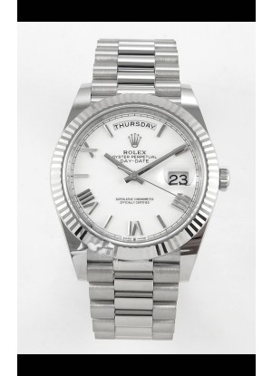 Rolex Day Date Super Clone Dial Blanco 40MM 220 Gramos Reloj Réplica Suizo