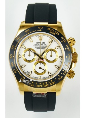 Rolex Daytona Super Clone 116518 Dial Amarillo Dorado Blanco Movimiento Original Cal.4130