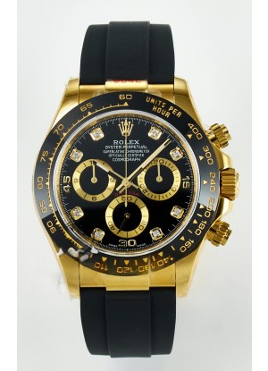 Rolex Daytona Super Clone 116518 Dial Amarillo Dorado Negro Movimiento Original Cal.4130