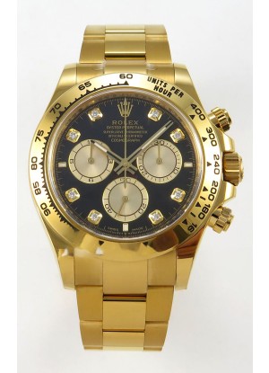 Rolex Daytona Super Clone 116508 Oro Amarillo - Dial Negro Movimiento Original Cal.4131