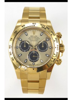 Rolex Daytona Super Clone 116508 Oro Amarillo - Dial Dorado Movimiento Original Cal.4131