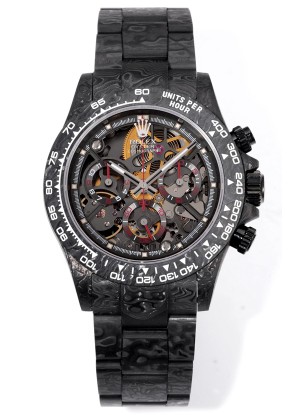 Rolex Daytona Blaken Carbono Negro Reloj Réplica Suizo Espejo 1:1 Dial Skeleton Movimiento Cal.4130