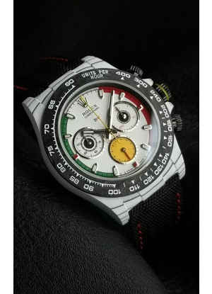 Reloj Rolex Daytona DiW Edición Ferrari Dial Blanco - Caja Ligera de Carbono Forjado