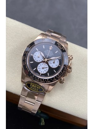 Rolex Daytona Super Clone 126525 Edición Le Mans Dial Rosado Dorado Negro Movimiento Original Cal.4132