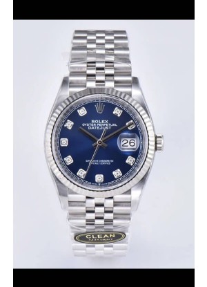 Rolex Datejust 126234 36MM Réplica Suiza en Acero 904L Dial Azul Réplica Espejo 1:1