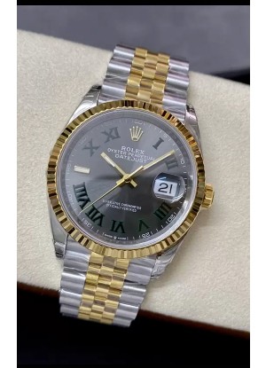 Rolex Datejust 36MM Movimiento Cal.3135 Movement Reloj Réplica Suizo Acero 904L Steel Dial Gris de Dos Tonos