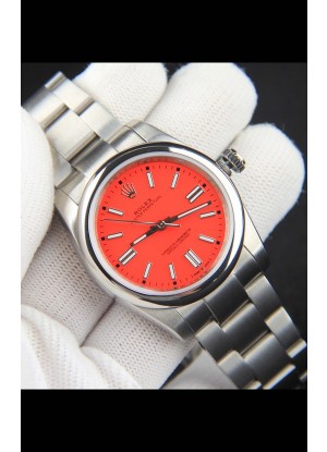 Rolex Oyster Perpetual Movimiento Japonés Reloj Réplica36MM - Dial Rojo