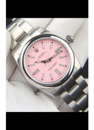 Rolex Oyster Perpetual Movimiento Japonés Reloj Réplica36MM - Dial Rosado