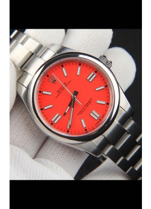 Rolex Oyster Perpetual Movimiento Japonés Reloj Réplica41MM - Dial Rojo