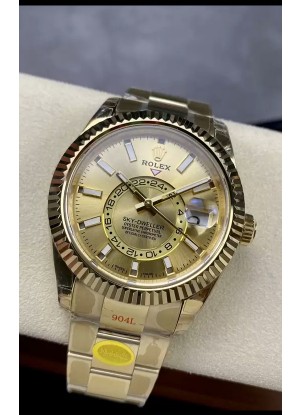 Rolex Sky-Dweller Oro Amarillo Oyster 42MM Reloj Réplica a Espejo 1:1