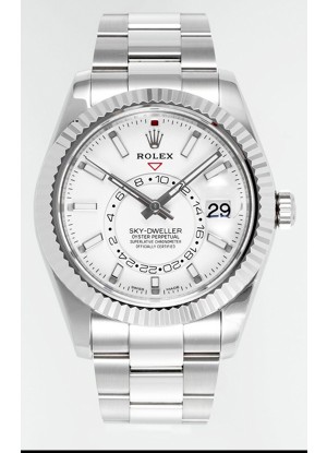 Rolex Sky-Dweller REF #m336934 Dial Blanco Reloj Caja Acero 904L - Super Clone Watch