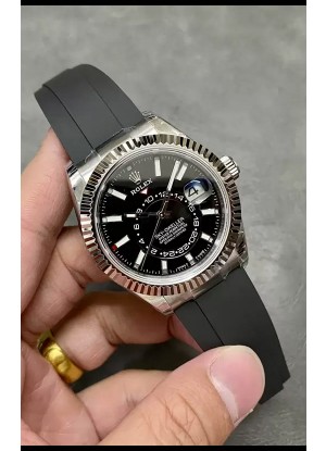 Rolex Sky-Dweller REF# M336235 Dial Negro Reloj Caja Acero 904L Réplica Espejo 1:1