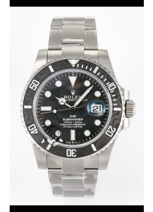 Rolex Submariner DiW, Caja de Acero con Acabado Arenado y Bisel de Fibra de Carbono, Dial Negro.