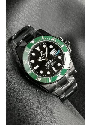 Réplica del Rolex Submariner Blaken con Revestimiento DLC y Bisel Verde.