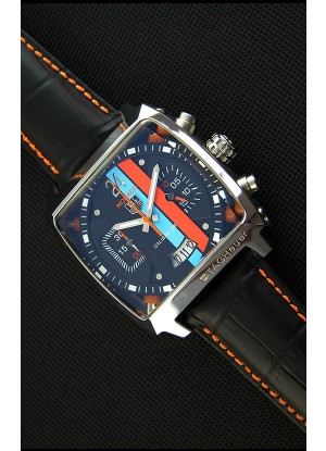Tag Heuer Monaco 24 Reloj Réplica en Cuarzo con Dial en Rayas Azules y Rojas