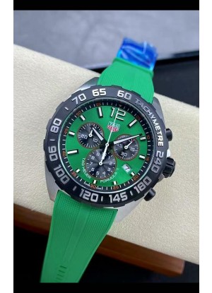 Tag Heuer F1 Edition Reloj Cuarzo Suizo en Dial Verde Caja Acero Inoxidable Correa de Goma