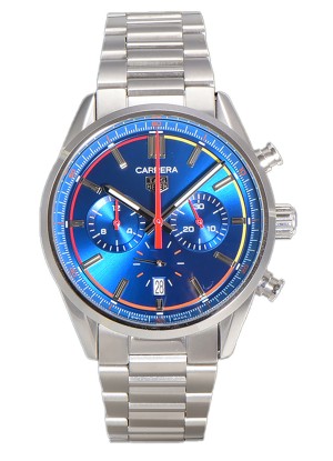 Tag Heuer Carrera Chronograph 42 Reloj Réplica Cuarzo Suizo Dial Azul Steel Strap 