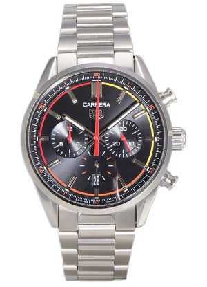Tag Heuer Carrera Chronograph 42 Reloj Réplica Cuarzo Suizo Dial NegroSteel Strap 