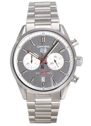 Tag Heuer Carrera Cronógrafo 43 Reloj Réplica Cuarzo Suizo Dial Gris Correa Acero