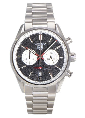 Tag Heuer Carrera Cronógrafo 43 Reloj Réplica Cuarzo Suizo Dial Negro Correa Acero