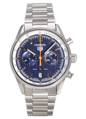Tag Heuer Carrera Cronógrafo 43 Reloj Réplica Cuarzo Suizo Dial Azul Correa Acero